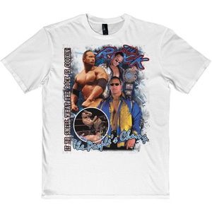 Vintage Style White The Rock Wrestling Tee Shirt